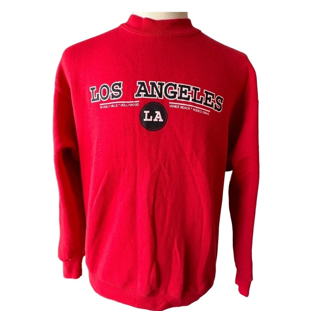 VTG 90s Adult L LA Sweatshirt Beverly HIlls Hollywood Venice Beach Fruit of Loom